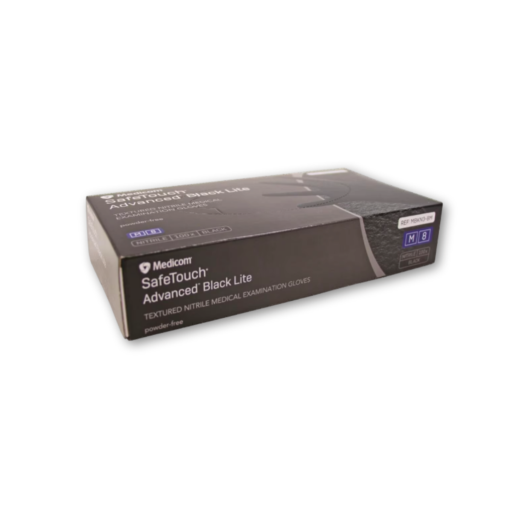 Gants nitrile noirs non poudrés MEDICOM